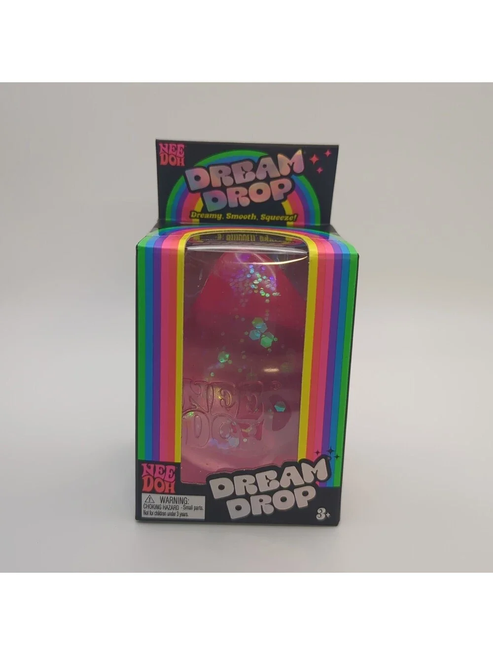Nee Doh Dream Drop - Dreamy Smooth Squeeze Stress Ball - Pink Iridescent- New